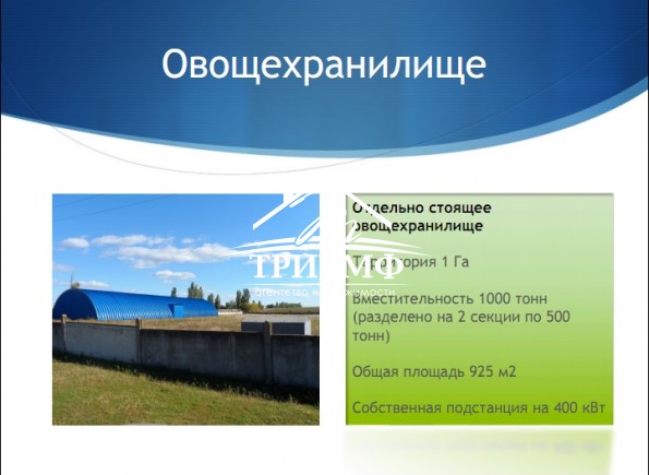 База по переработке и хранению семян в г. Каховка.