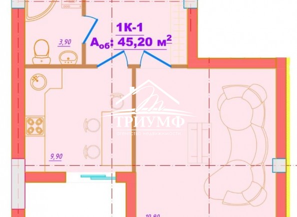 Продается 1но комнатная квартира с автономным отоплением в Новострое.
